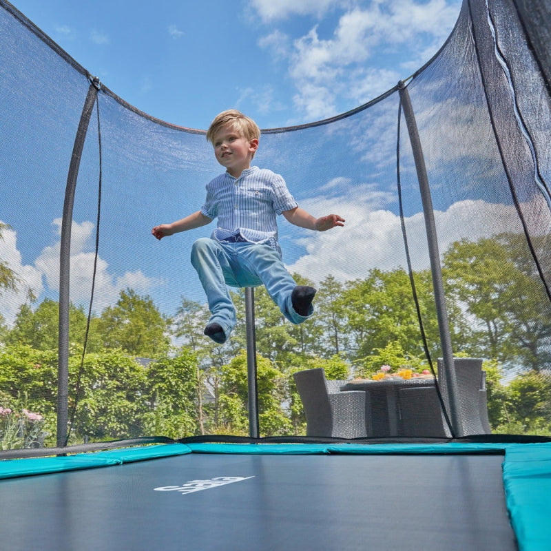 Salta 12ft x 8ft Green Inground Trampoline with Enclosure for Family Fun