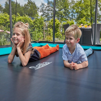 Salta 12ft x 8ft Green Inground Trampoline with Enclosure for Family Fun