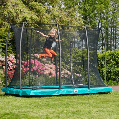 Salta 12ft x 8ft Green Inground Trampoline with Enclosure for Family Fun
