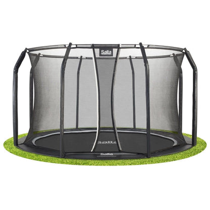 12ft Salta Royal Baseground Black Round Trampoline with Enclosure