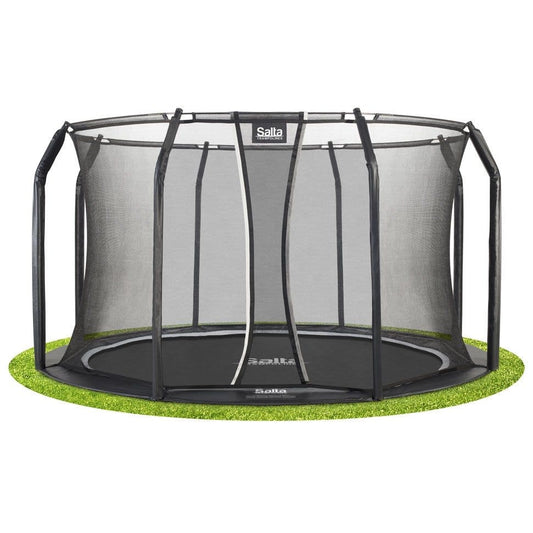 8ft 2" Salta Black Royal Baseground Round Trampoline with Enclosure