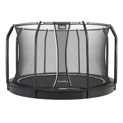 12ft Salta Royal Baseground Black Round Trampoline with Enclosure