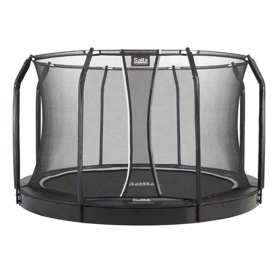 8ft 2" Salta Black Royal Baseground Round Trampoline with Enclosure