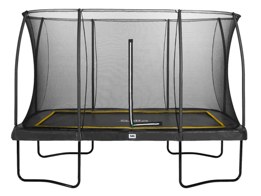 12ft x 8ft Salta Black Rectangular Comfort Edition Trampoline with Enclosure