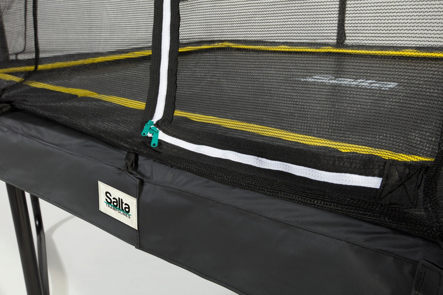12ft x 8ft Salta Black Rectangular Comfort Edition Trampoline with Enclosure