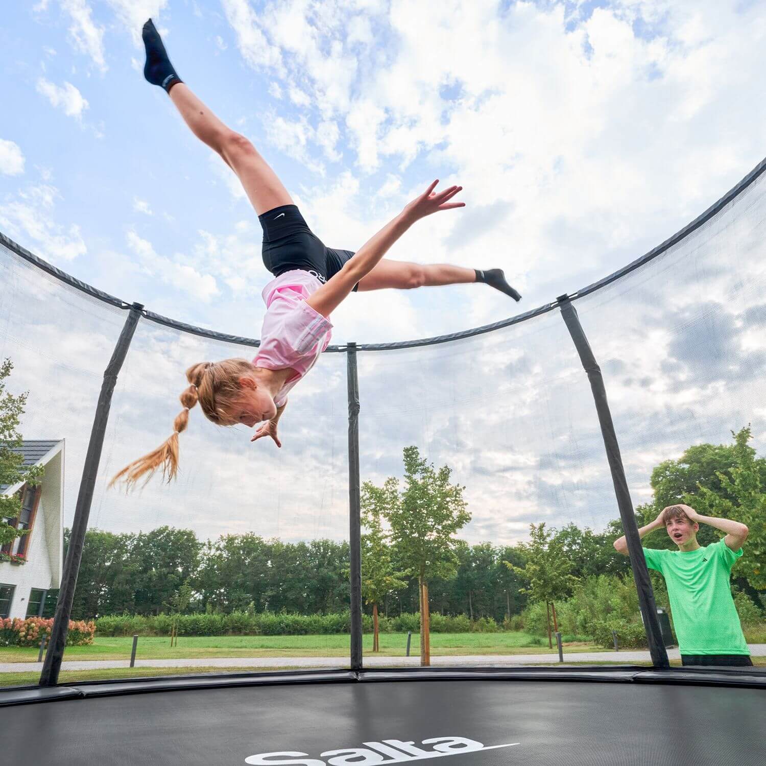 Salta 12.5ft Premium Black Pro Round Trampoline + Safety Net
