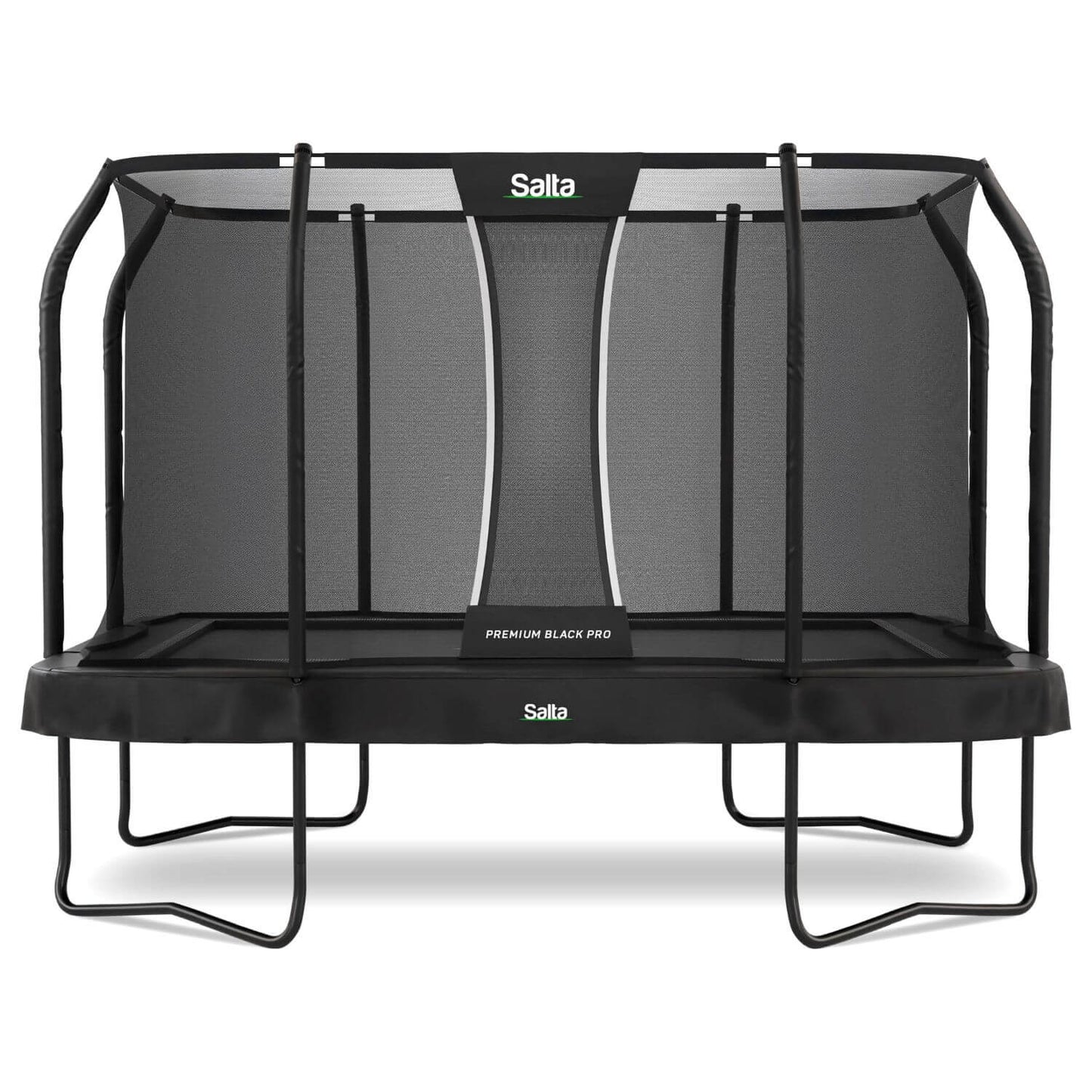 12ft x 8ft Salta Premium Black Pro Rectangular Trampoline + Safety Net