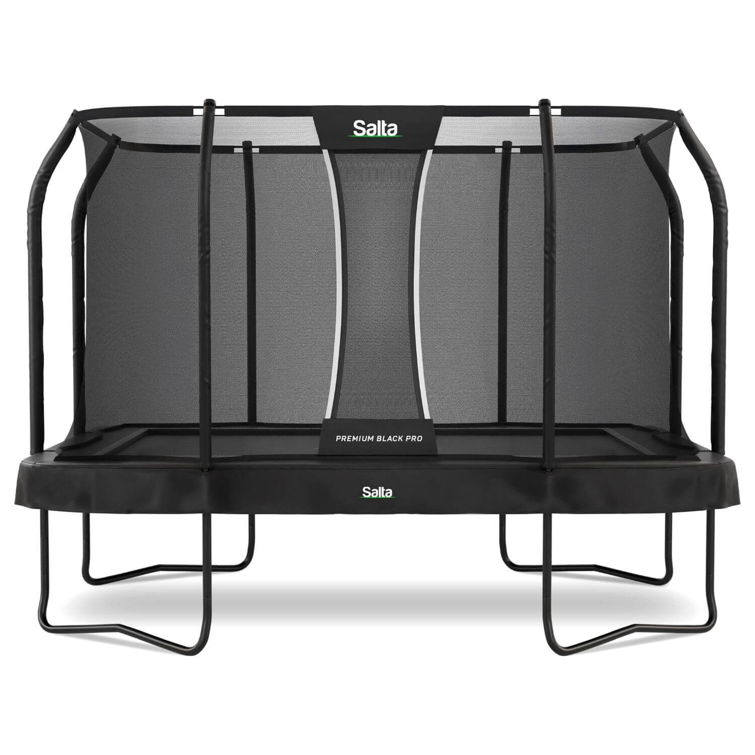 12ft x 8ft Salta Premium Black Pro Rectangular Trampoline + Safety Net