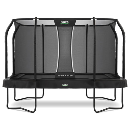 12ft x 8ft Salta Premium Black Pro Rectangular Trampoline + Safety Net