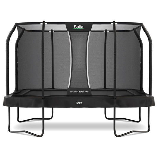 12ft x 8ft Salta Premium Black Pro Rectangular Trampoline + Safety Net