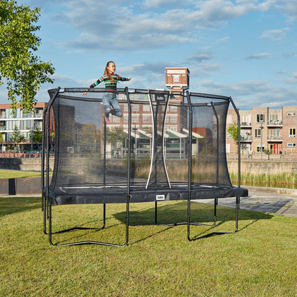 7ft x 5ft Salta Black Rectangular Premium Edition Trampoline with Enclosure