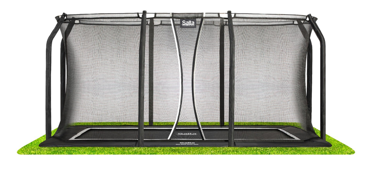 10ft x 7ft Salta Black Royal Baseground Rectangular Trampoline with Enclosure