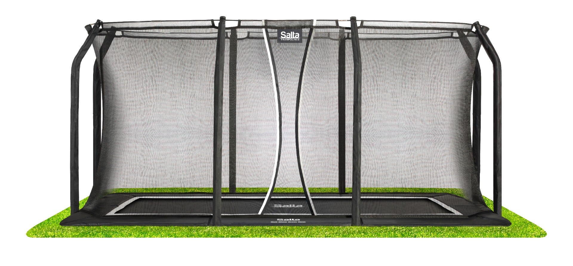 10ft x 7ft Salta Black Royal Baseground Rectangular Trampoline with Enclosure