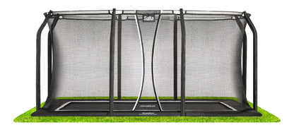 10ft x 7ft Salta Black Royal Baseground Rectangular Trampoline with Enclosure