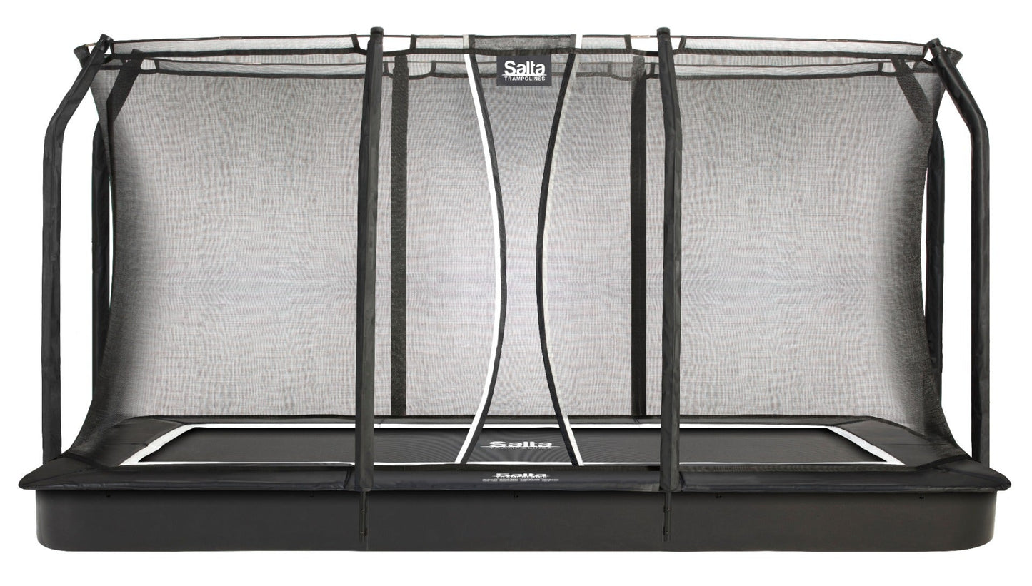 13ft x 8ft Salta Black Royal Baseground Rectangular Trampoline with Enclosure