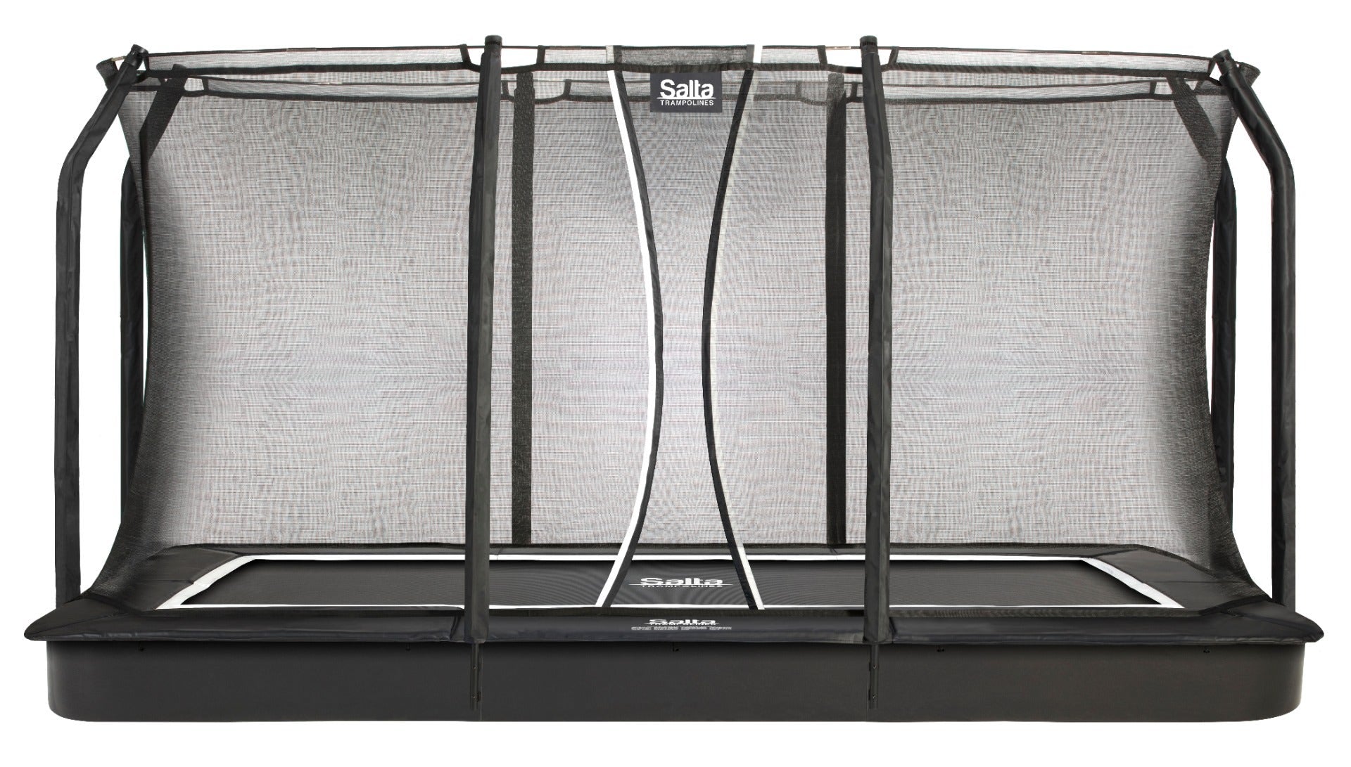 10ft x 7ft Salta Black Royal Baseground Rectangular Trampoline with Enclosure