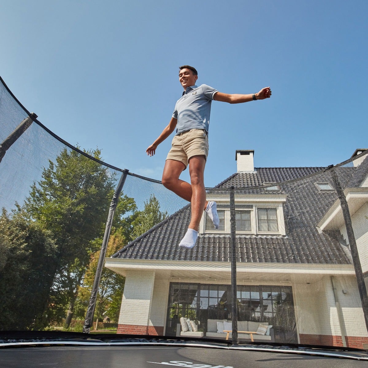 Salta First Class 14ft Trampoline with Premium Enclosure & Ladder