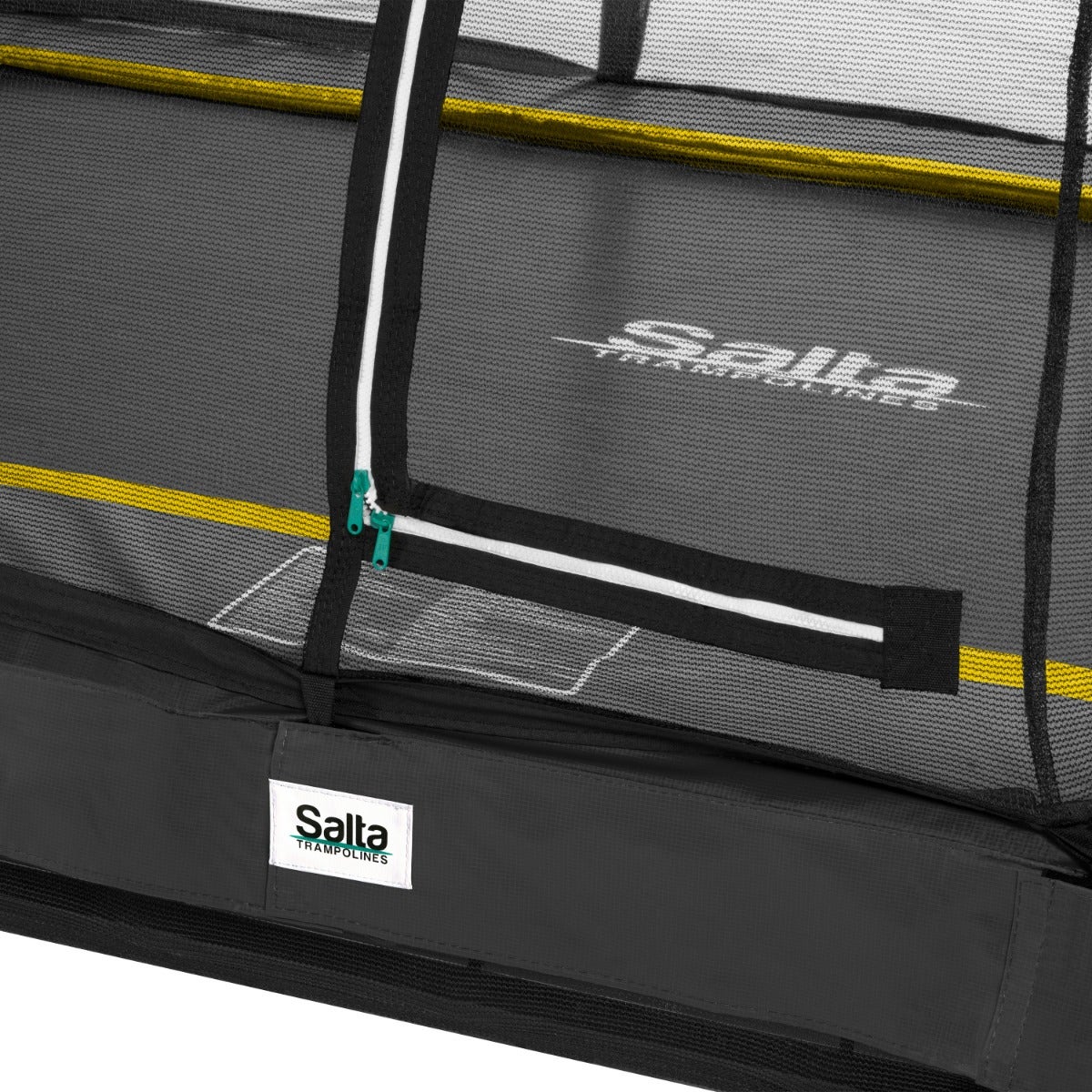 7ft x 5ft Salta Black Rectangular Comfort Edition Inground Trampoline with Enclosure