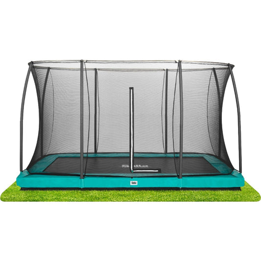 Salta 12ft x 8ft Green Inground Trampoline with Enclosure for Family Fun