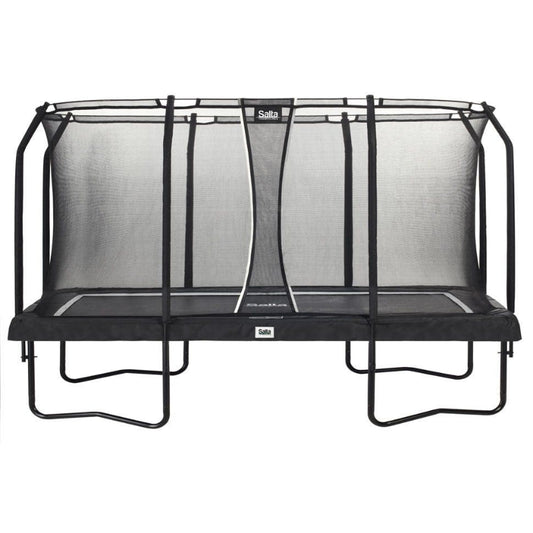 13ft x 8ft Salta Black Rectangular Premium Edition Trampoline with Enclosure