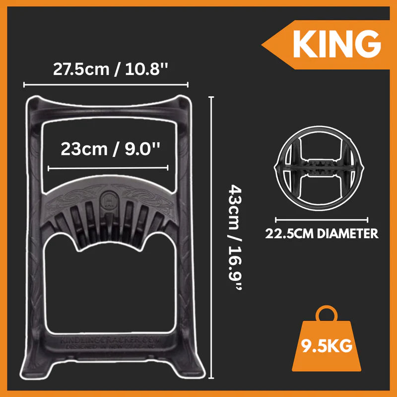 Kindling Cracker King – Safe Firewood Splitter | Large Cast Iron Tool