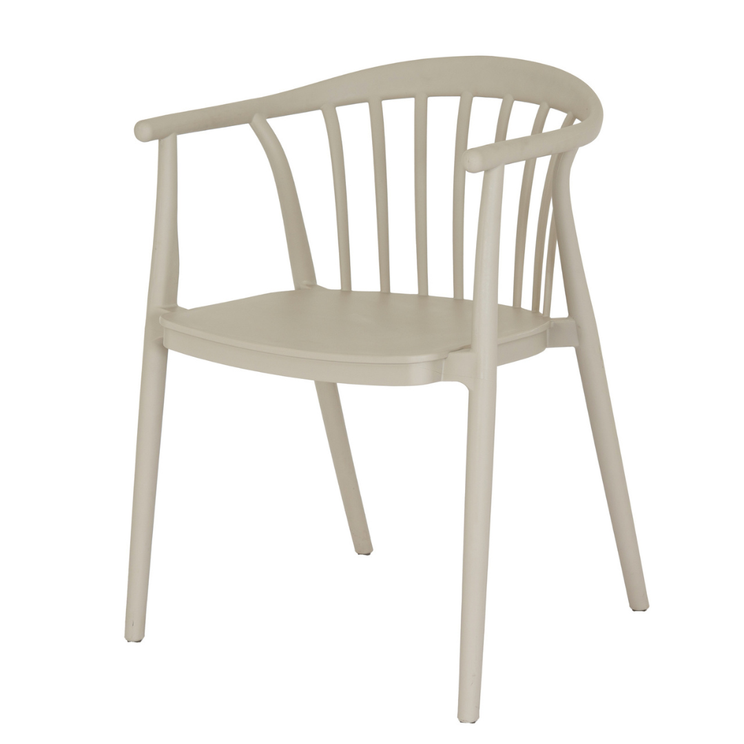 Echo Putty Grey Outdoor Dining Chair | Weather Resistant Garden Patio Chair