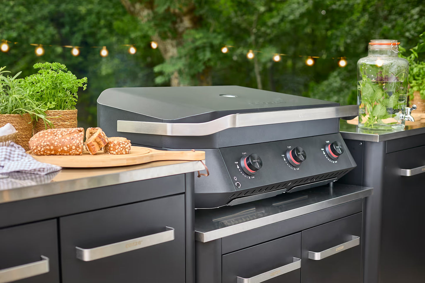 Cozze Outdoor Kitchen 90 Low – BBQ Table for Plancha or Combo Grill