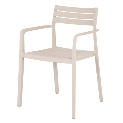 Aura Putty Grey Outdoor Carver Chair | Weather Resistant Garden Dining Chair