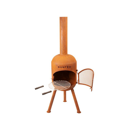 BonFeu, BonSolo, Outdoor Fireplace and Grill, Rust