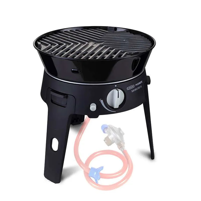 Cadac Safari Chef 30 LP Deluxe Pro QR Portable Gas BBQ with GreenGrill Plates