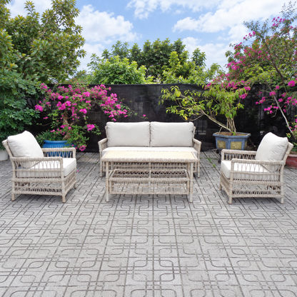 Provence Beige Outdoor 4 Seater Lounge Set for Stylish Garden Living