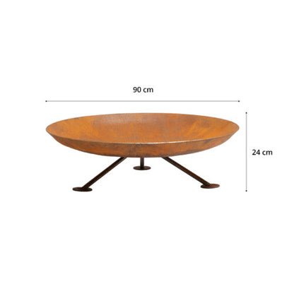 GrillSymbol Alta XL 90 cm Corten Steel Fire Pit for Stylish Outdoor Heating