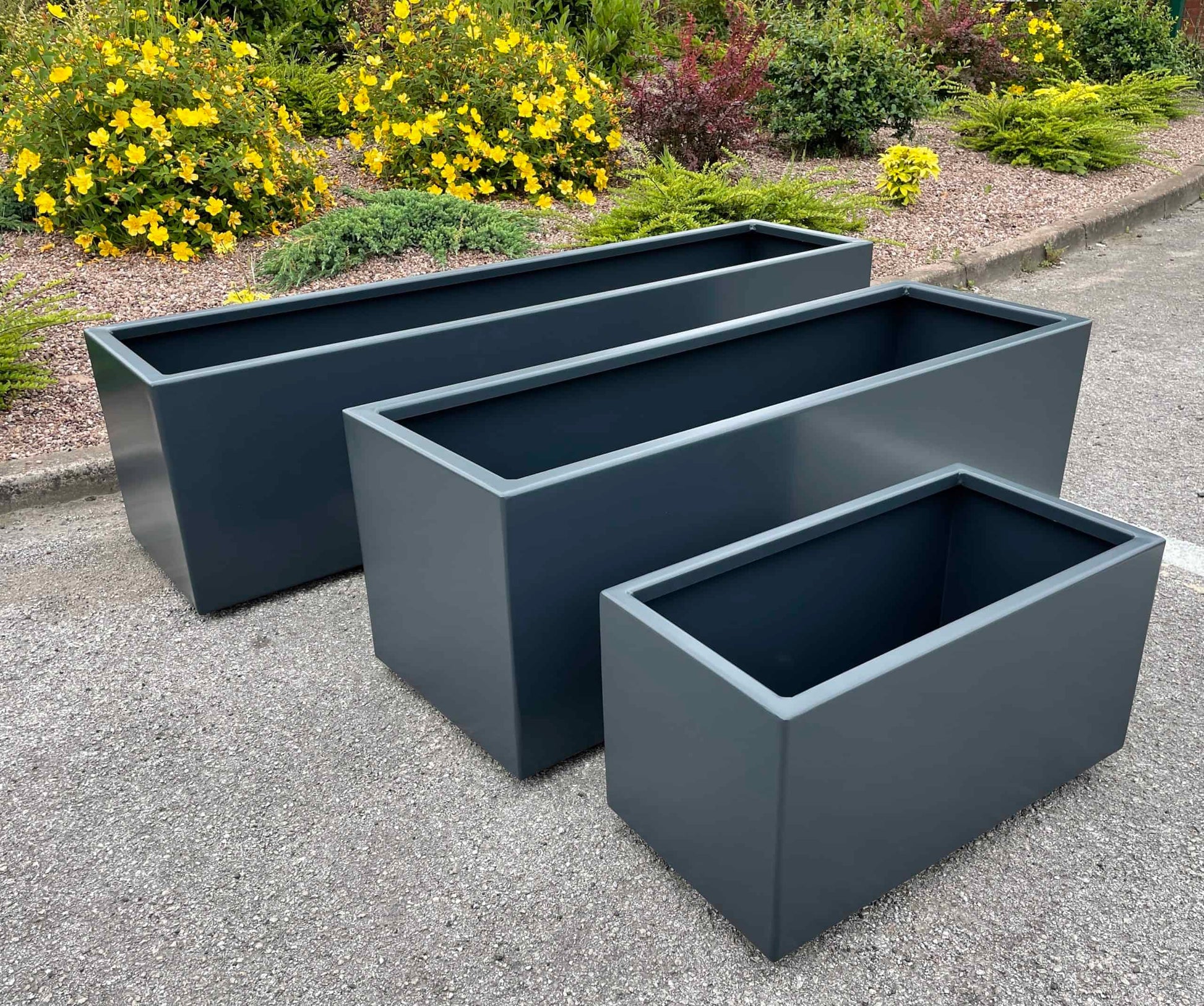 Custom Branded Café Barrier Planter Powder Coated Steel UK