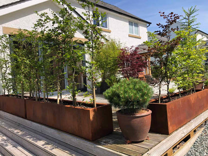 Arden Trough Planter in Rustic Patina Steel | Handmade in Britain