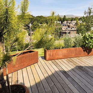 Arden Trough Planter in Rustic Patina Steel | Handmade in Britain