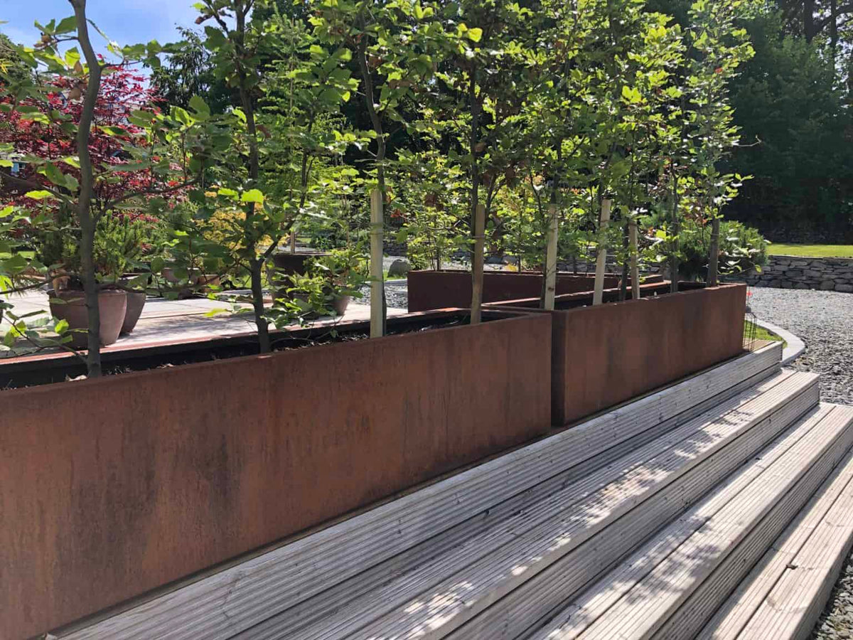 Arden Trough Planter in Rustic Patina Steel | Handmade in Britain