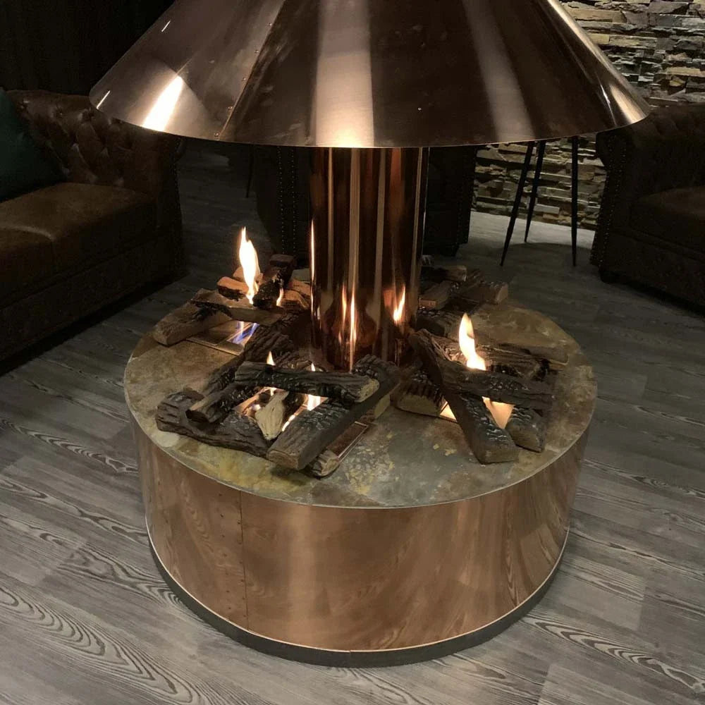 ScandiFlames Ceramic Fireplace Logs, Set of 5 Realistic Brown Pieces