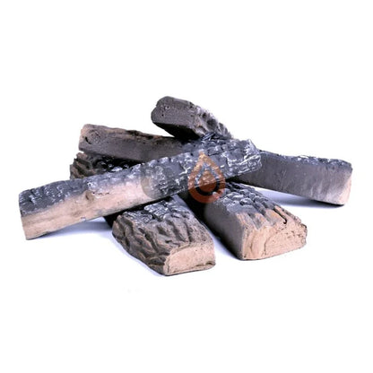ScandiFlames Ceramic Fireplace Logs, Set of 5 Realistic Brown Pieces