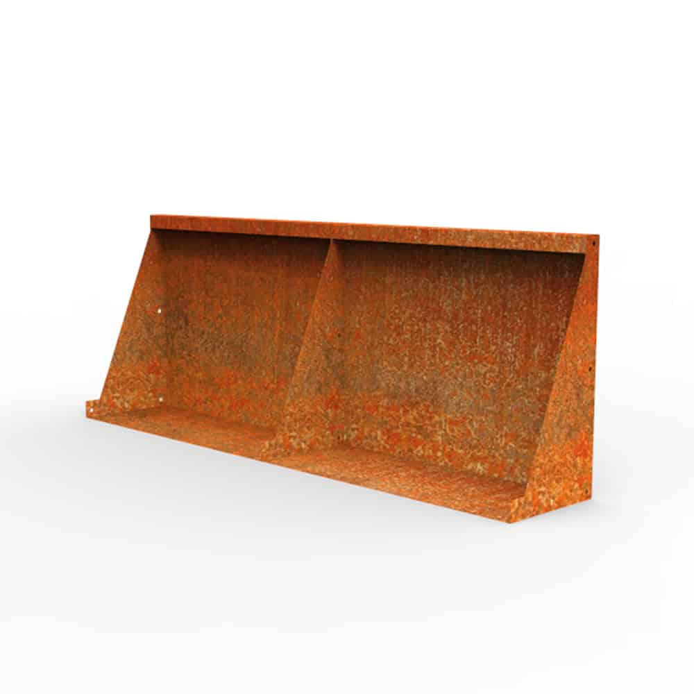 Brampton Modular Planter Straight Rustic Patina Steel