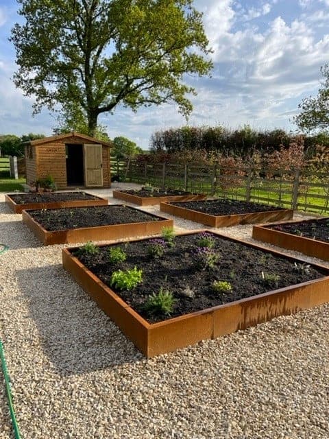 Brampton Modular Planter Straight Rustic Patina Steel