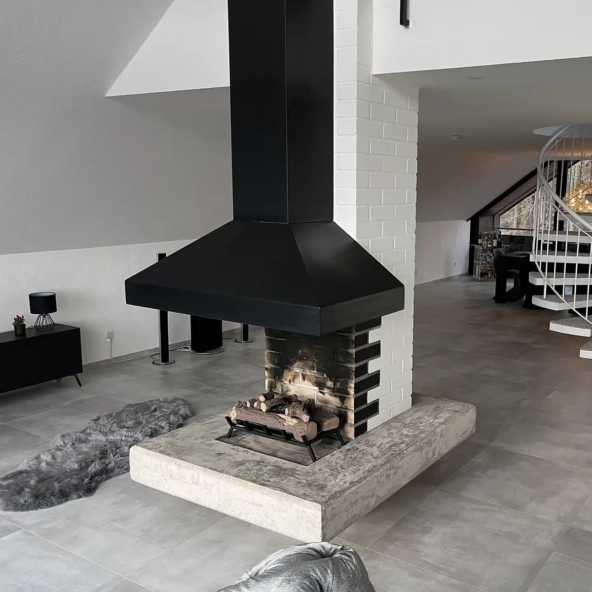 ScandiFlames Bioethanol Fire Grate L 60 cm with Ceramic Logs