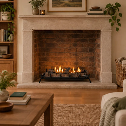 ScandiFlames Bioethanol Fire Grate XL 80 cm with Logs