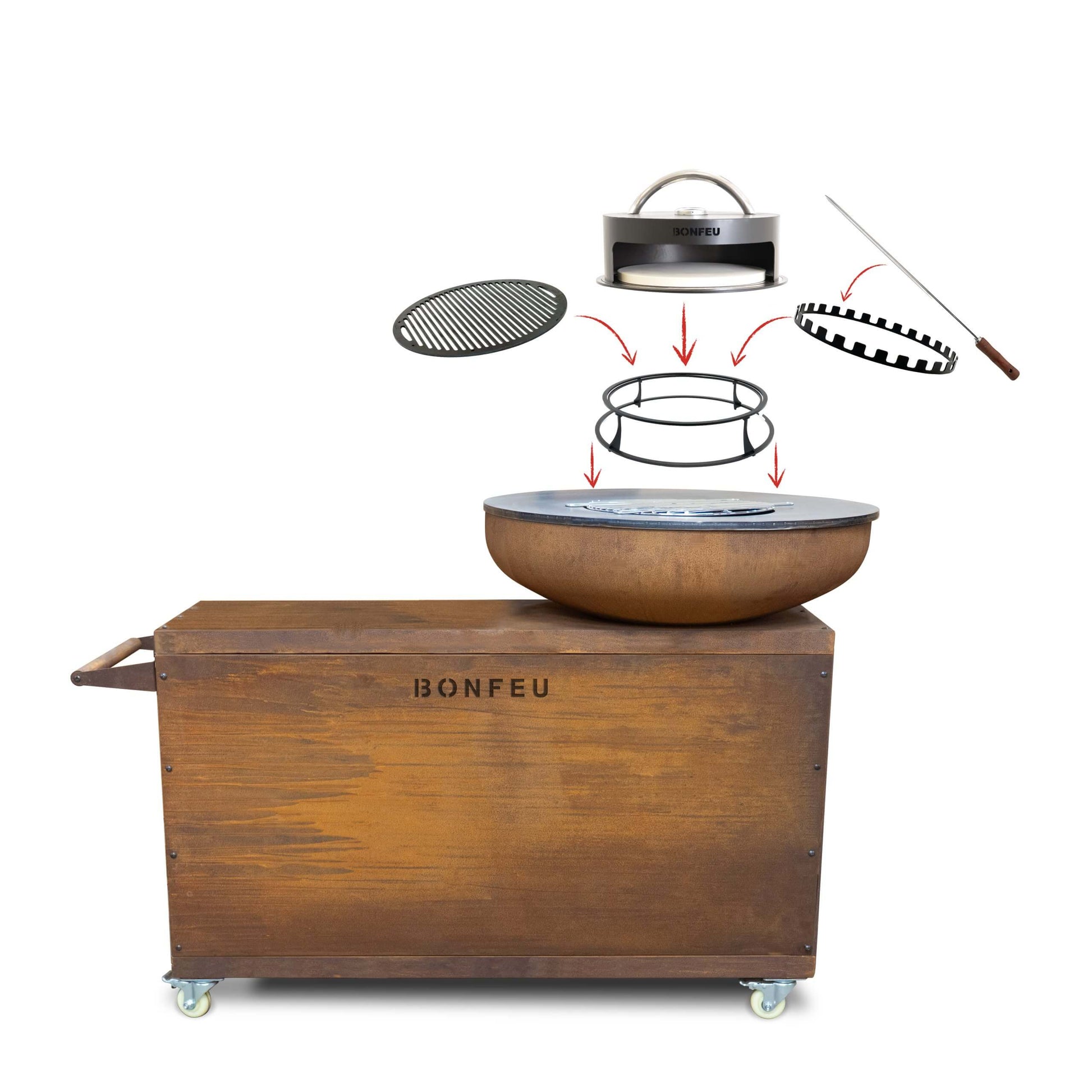 BonFeu, BonBiza Island, BBQ Plancha (100cm) with Table