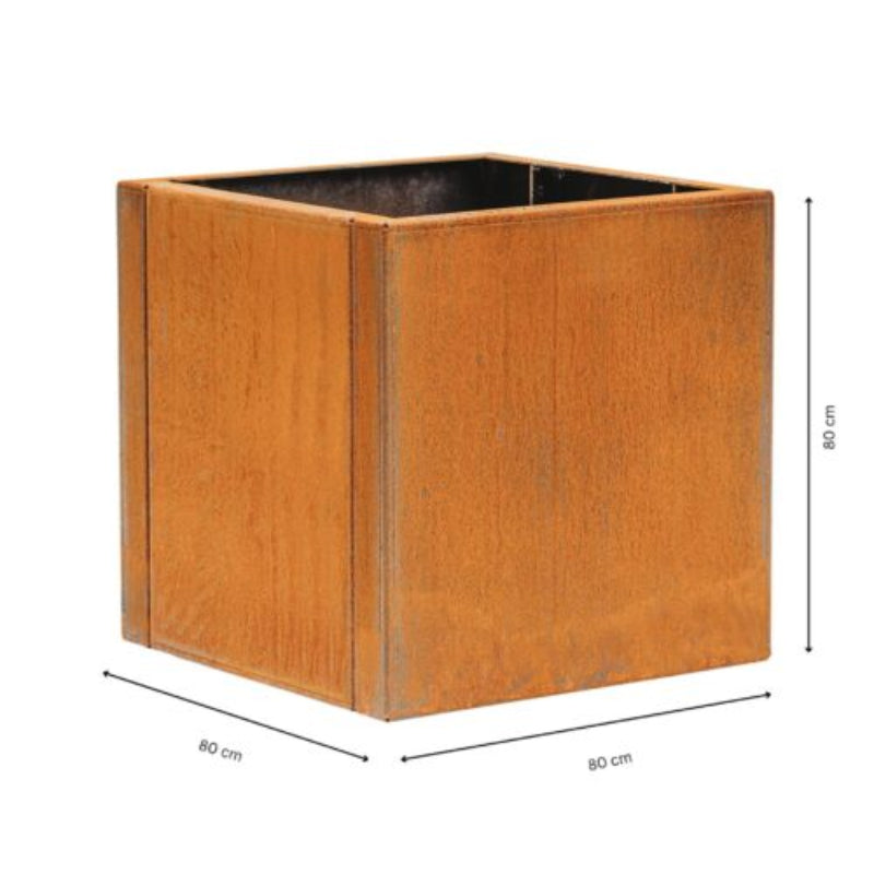 GrillSymbol Clara XXL Corten Steel Planter Large Outdoor Cube