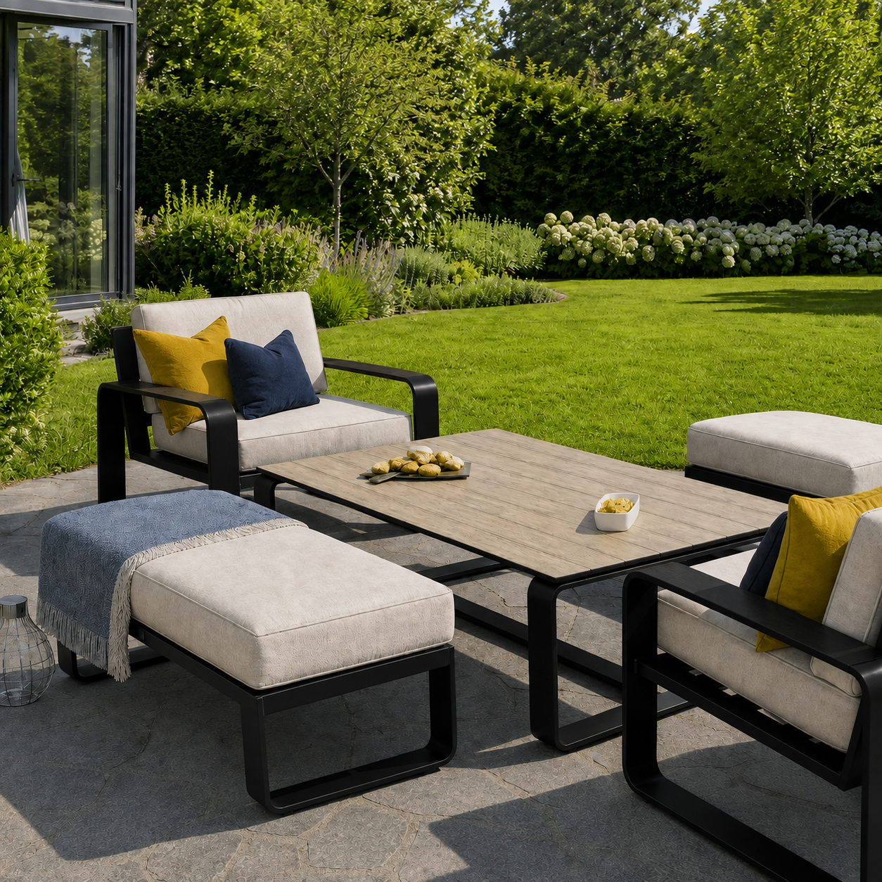 Hex Living Courtyard Set Graphite Black | Premium Outdoor Furniture
