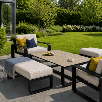 Hex Living Courtyard Set Graphite Black | Premium Outdoor Furniture