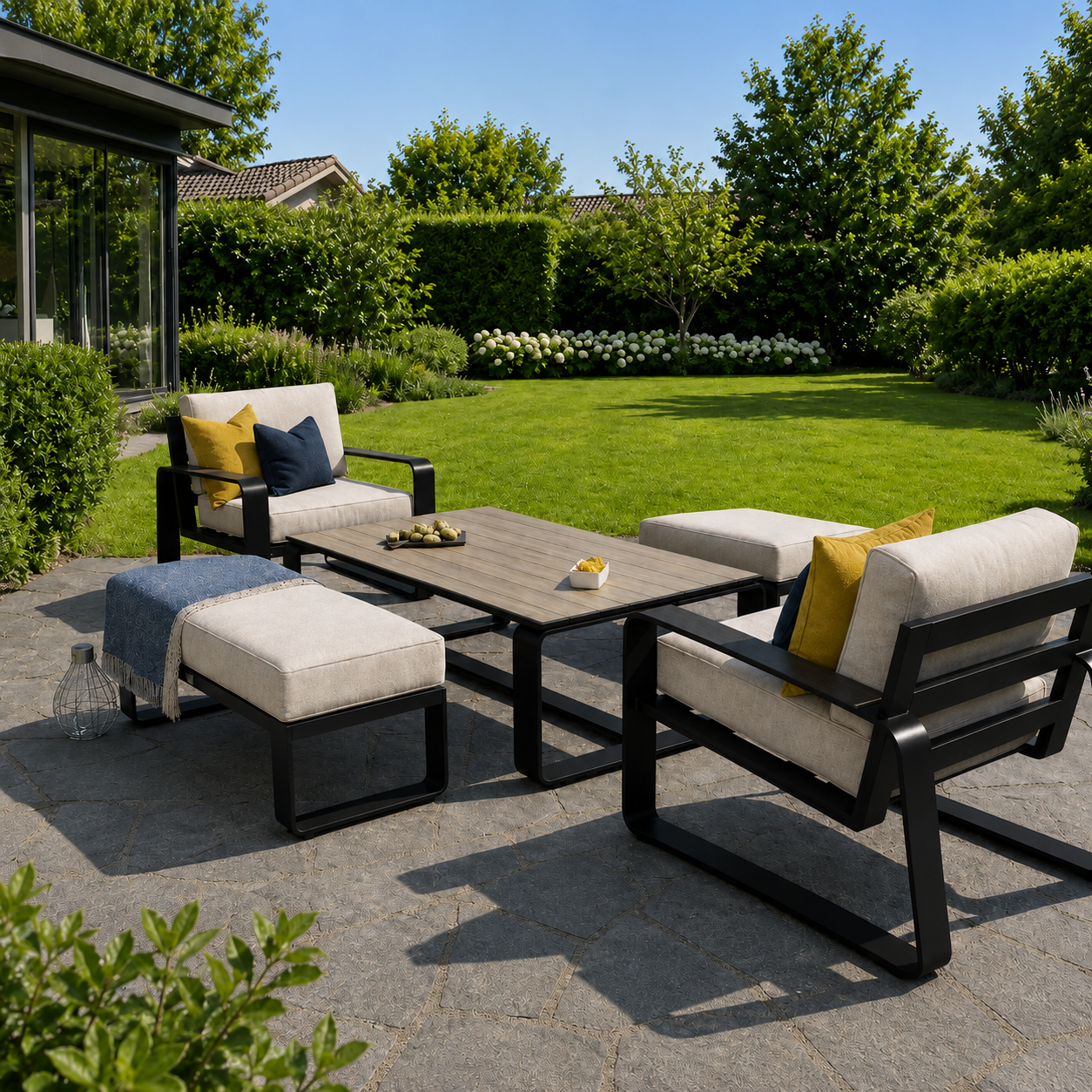 Hex Living Courtyard Set Graphite Black | Premium Outdoor Furniture