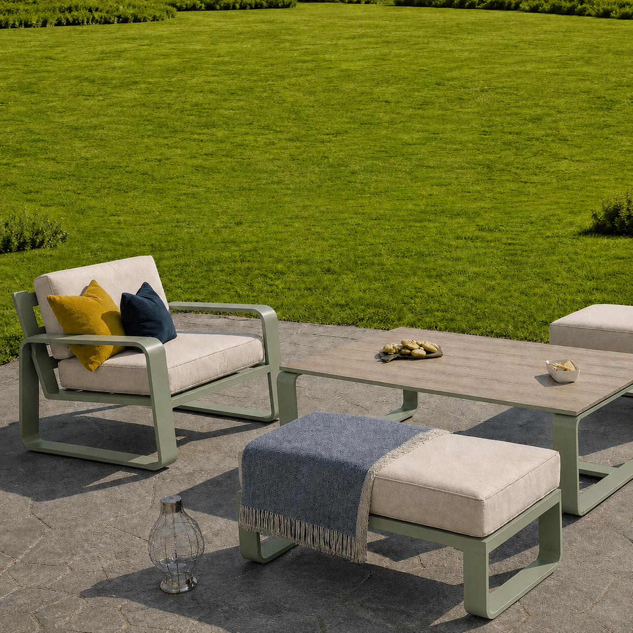 Hex Living Courtyard Set Sage Green | Premium Outdoor Furniture