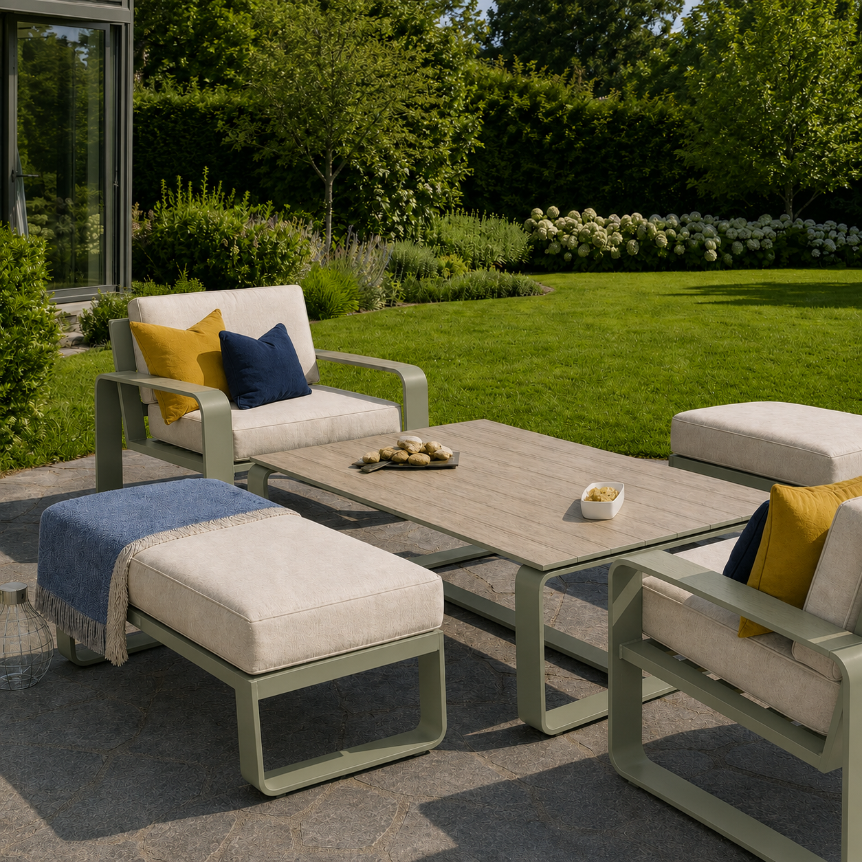 Hex Living Courtyard Set Sage Green | Premium Outdoor Furniture