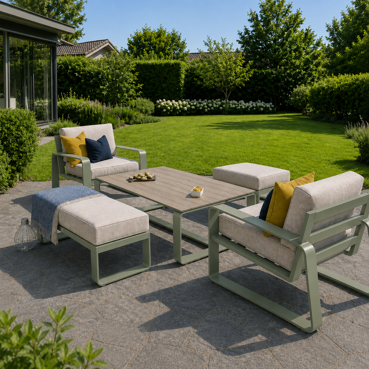 Hex Living Courtyard Set Sage Green | Premium Outdoor Furniture